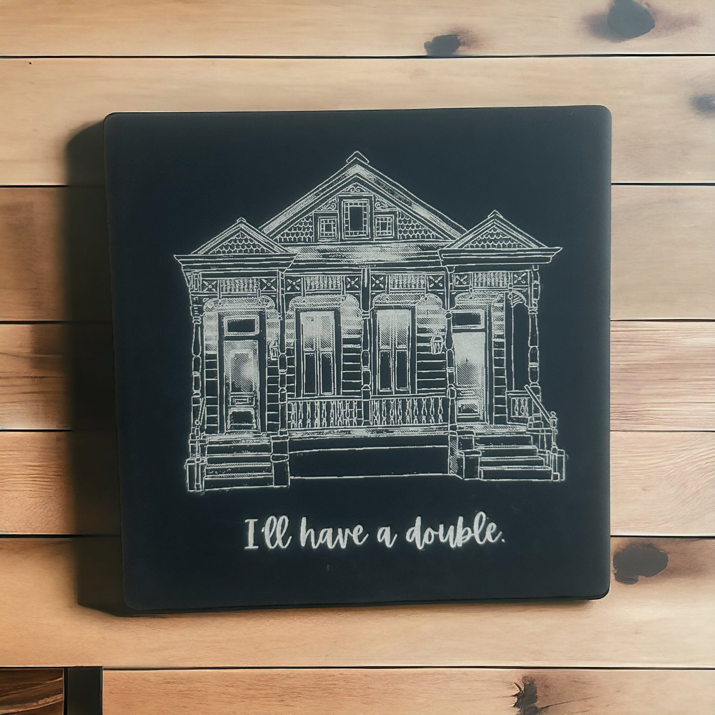 Black Ceramic New Orleans Themed Coasters (6 designs available)